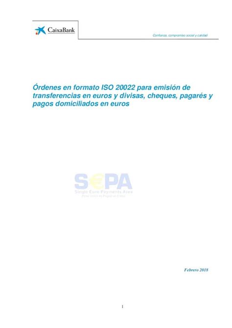 PDF Órdenes en formato ISO 20022 para emisión la Caixa SEPA