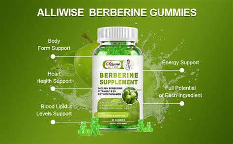 Amazon Alliwise Sugar Free Berberine Supplement Gummies Original