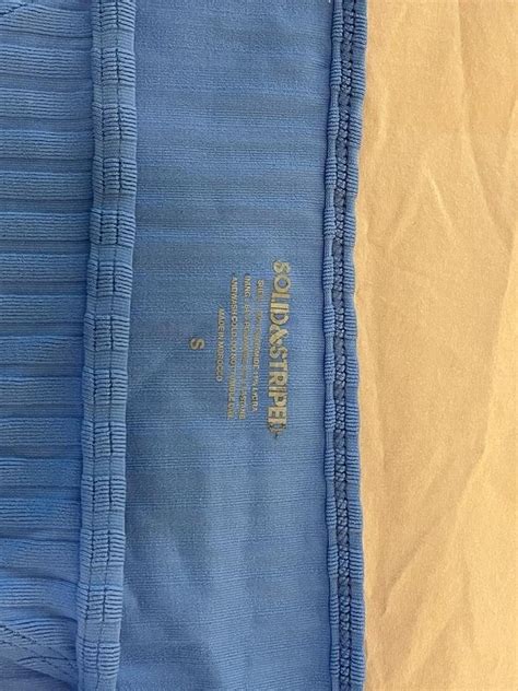 Blue Solid Striped Bikini Set Size Small Top And Depop