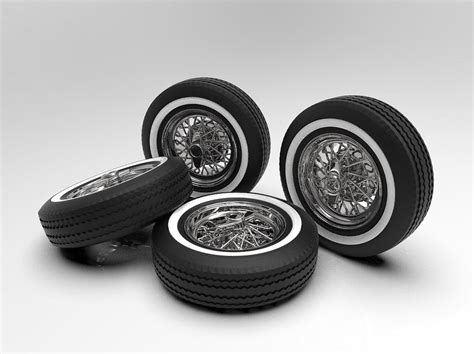 125 Buick Skylark Style Wire Wheeltire Set 3dscaleparts