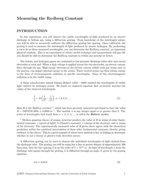 Measuring The Rydberg Constant Docslib