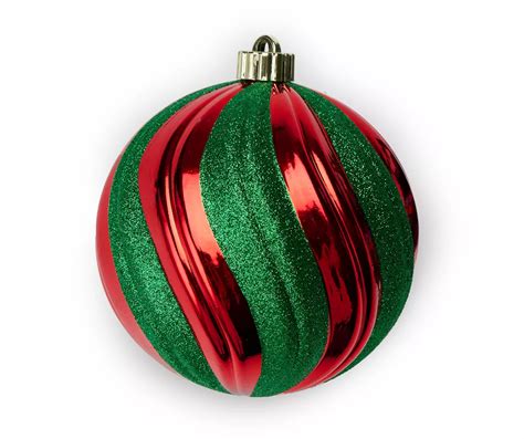 Jumbo Red Green Glitter Shatterproof Ball Ornament Big Lots