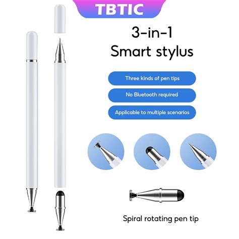 TBTIC 3 Em 1 Caneta Stylus Metálica Compatível Para Telefone