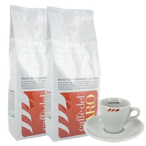 ZESTAW Kawa Ziarnista Caffe Del Faro Suprema 100 Arabica 2x1kg