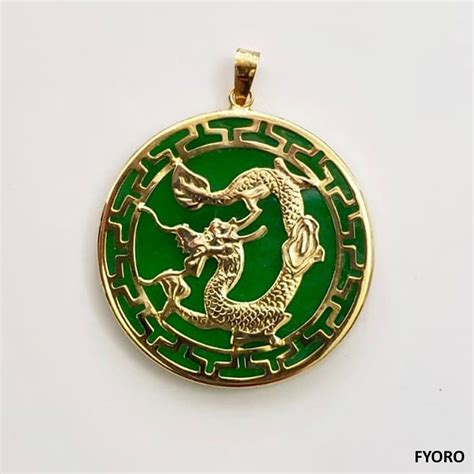 Kowloon Jade Dragon Pendant (with 14K Gold) – FYORO