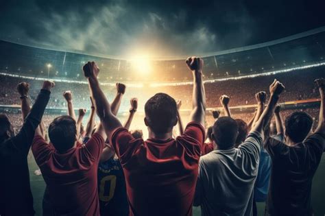 Premium AI Image Football Soccer Fan Support Their Team And Celebrate