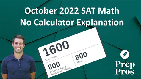 October 2022 Sat Math No Calculator Section Walkthrough Youtube