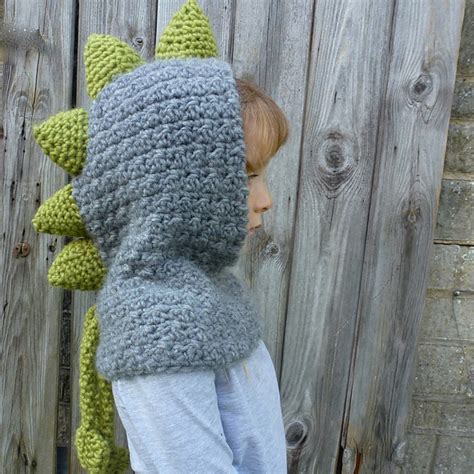 Ravelry Crochet Dinosaur Cowl Hood Pattern By The Yarn Genie