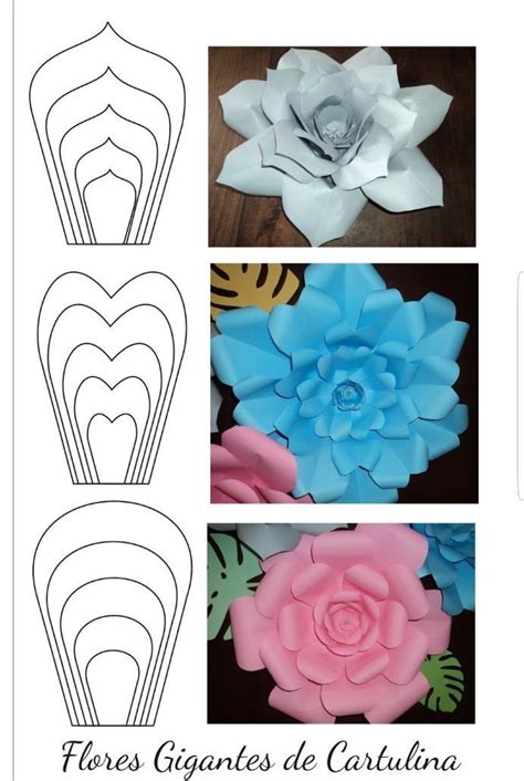 Paper Flowers Are Cut Out And Placed On Top Of Each Other To Make Them