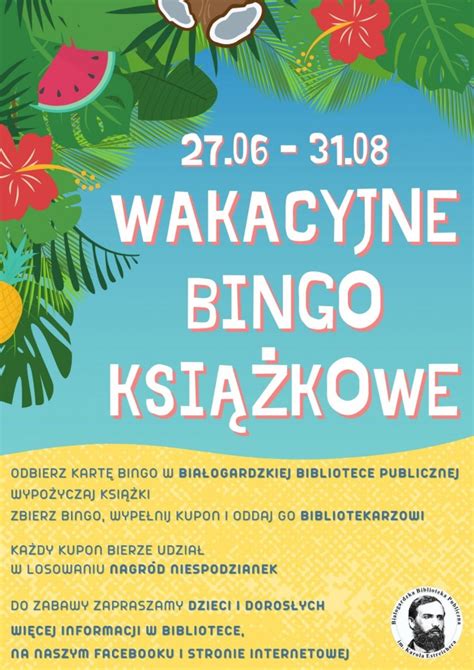 Bingo Wakacyjny Konkurs Czytelniczy Naszej Biblioteki