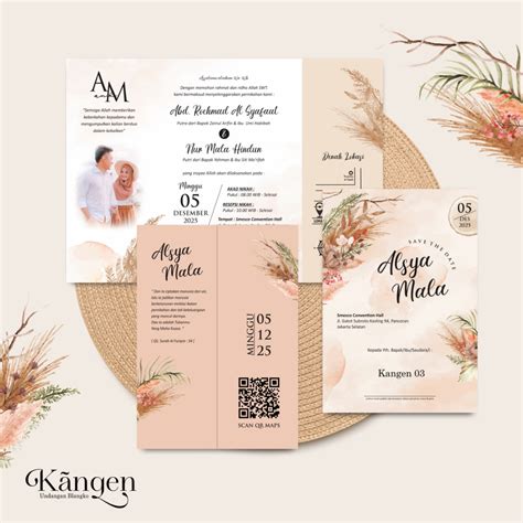 Jual Cetak Undangan Pernikahan Blanko Kasih Desain Simple Elegan