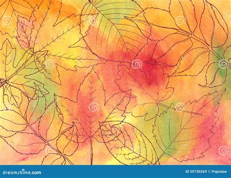 Hand Drawn Autumn Leaves Stock Vector Illustration Of Autumn 59730269