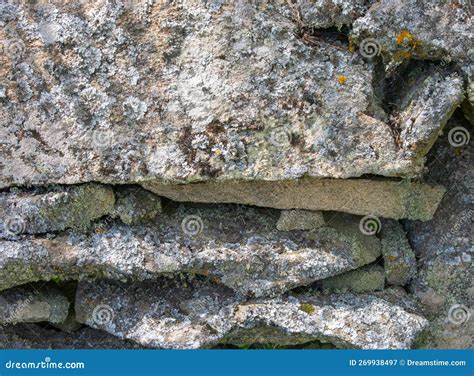 Texture Of Flat Stones Stacked To Form A Wall Stock Image Image Of