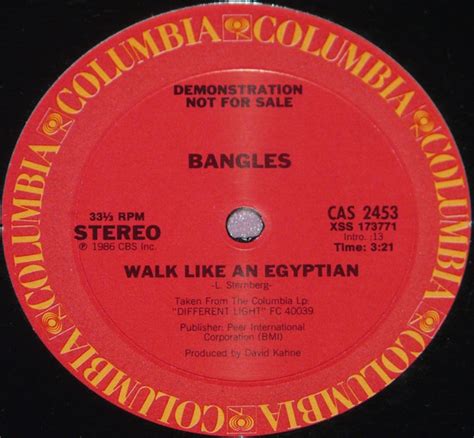 Bangles Walk Like An Egyptian 1986 Vinyl Discogs