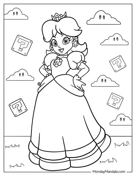 Princess Daisy Coloring Pages Color Getdrawings Printable Print