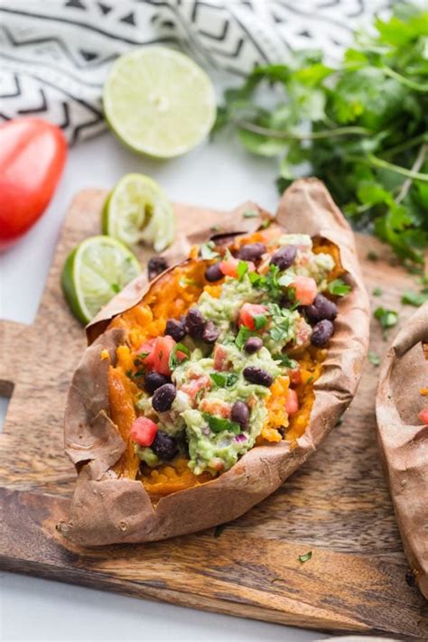 Guacamole Stuffed Sweet Potatoes Food With Feeling