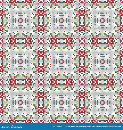 Seamless Christmas Poinsettia Cross Stitch Pattern Decorative Ornament