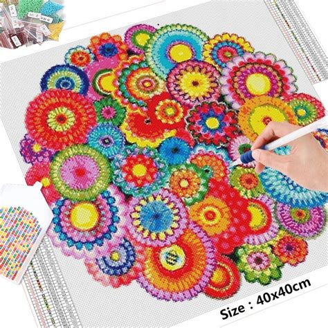 Broderie Diamant Rond Mandala Multicolore X Cm Lartera