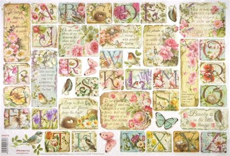 Rice Paper For Decoupage Decopatch Scrapbook Craft Sheet Flowers ABC