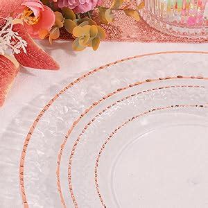 Amazon Bellsal Pcs Rose Gold Plastic Plates Rose Gold