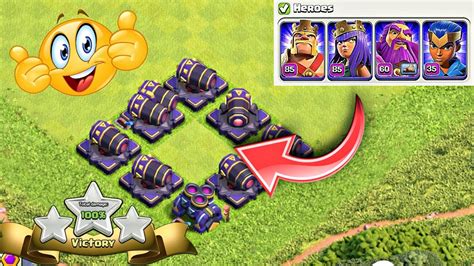 All Maxed Heros Vs Deadly Cannon Trap Clash Of Clans Cel5ius