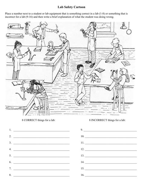 Lab Safety Worksheets Printable