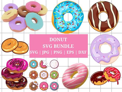 Donut Svg Doughnut Svg Donut Clipart Donut With Sprinkles Pink