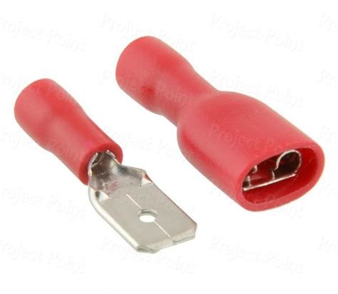 Fully Insulated Battery Spade Crimp Terminals Male Female Red Spade