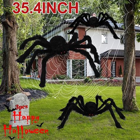 Large Spider Halloween Decor Haunted House Prop Giant Soft Spider Party