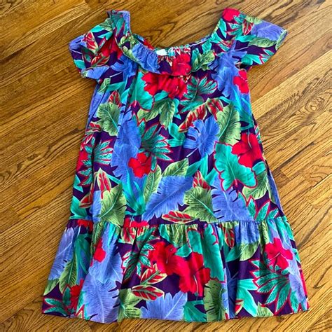 Hilo Hattie Dresses Vintage Hilo Hatties Floral Print Midi Dress Off The Shoulder 2xl Poshmark