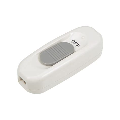 Uxcell AC 250V 3A On Off Inline Cord Switch White For Table Lamp