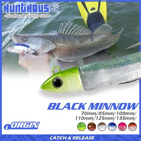 Hunthouse Vissen Zwart Minnow Minnow Zwart Jig Hoofd 25 40 60 90 120G