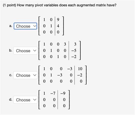 Solved 1 Point Solve The System Of Equations Represented