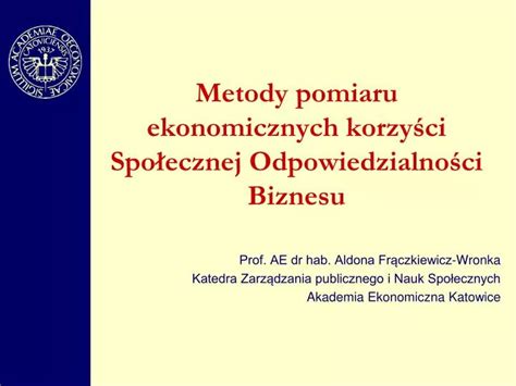 PPT Metody pomiaru ekonomicznych korzyści Społecznej