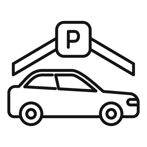 Premium Vector Car Park Line Icon Vector Illustration