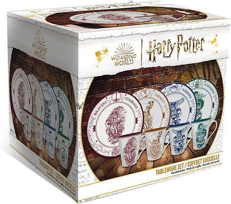 Harry Potter Hogwarts Houses Ensemble D Assiettes Et Tasses En