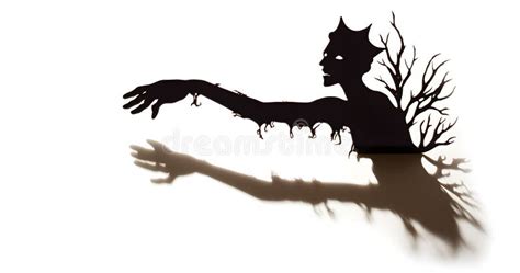 AI Generated Illustration Of A Dark Eerie Silhouette Against A White