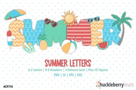 Summer Letters Clipart Summer Svg Set