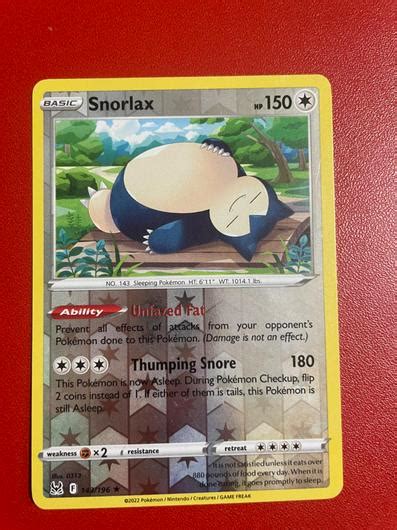 Snorlax Reverse Holo Ungraded Pokemon Lost Origin