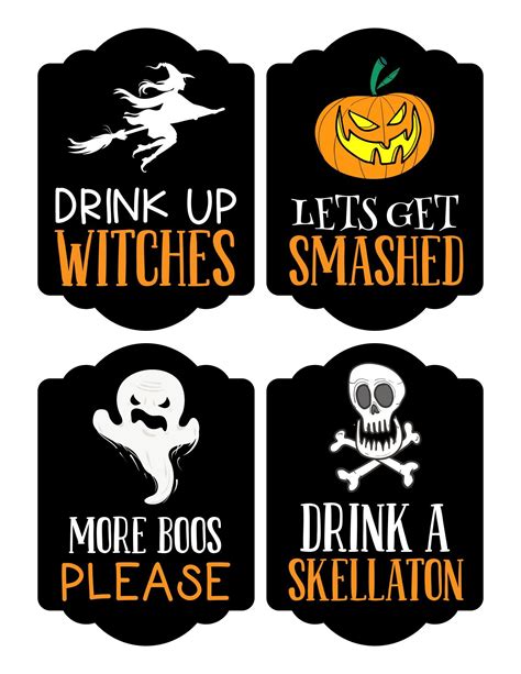 Printable Halloween Wine Bottle Labels | Halloween bottle labels, Halloween wine bottle labels ...