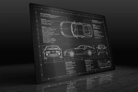 Toyota Supra Mk Personalised Engraved Aluminium Blueprint Etsy Uk