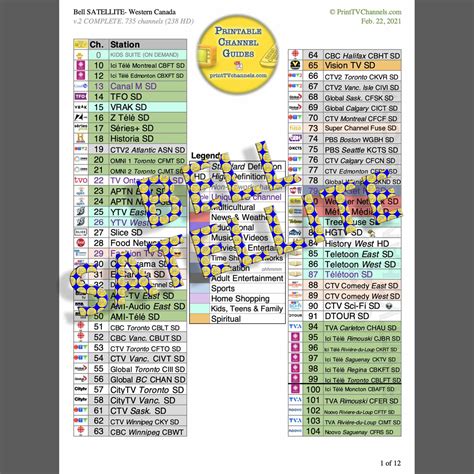 Bell Satellite TV Channels | Western Canada | Print-Friendly PDF