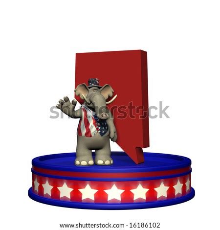 Republican Platform - Nevada. Gop Political Elephant Standing On A Red ...