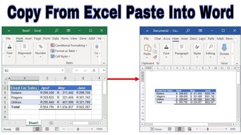 How To Copy From Excel And Paste Into Word How To Exact Copy And Paste Excel Data Into Word