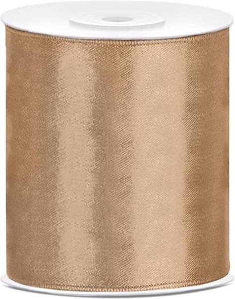 Partydeco Satijn Lint Light Gold Mm Rol M Bol