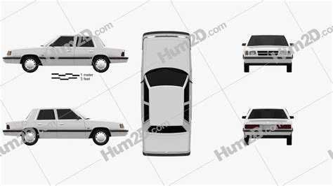 Dodge Aries K sedan 1988 Blueprint in PNG - Download Vehicles Clip Art ...