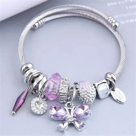 Pulsera Con Charms Acero Inoxidable Joyas Nelly