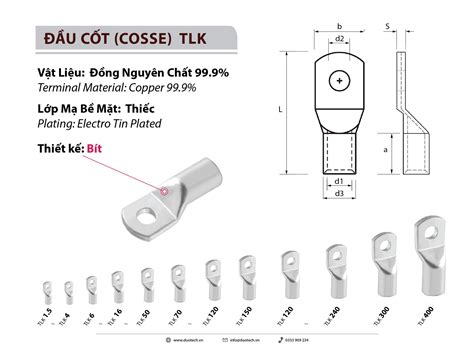 Đầu cos TLK 6 ống bít đồng bấm nối dây điện 6mm 6 6 6 8 6 10