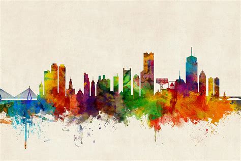 Boston Massachusetts Skyline Digital Art by Michael Tompsett | Pixels