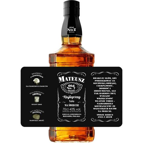 Etykieta Whisky Na Dzie Ojca Taty Jack Daniels